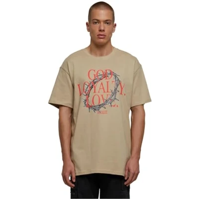 Image of Upscale by Mister Tee GOD Loyalty LOVE Print Tshirt, Men&#039;s, Size: XXL, Sand