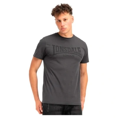 Image of Lonsdale Normale Passform LOGO KAI Print Tshirt, Men&#039;s, Size: Small, Anthracite black