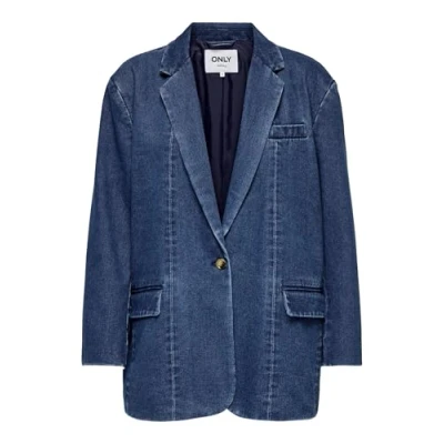 Image of ONLY Women&#039;s Onlcory Ls DNM Blazer Gua, Medium Blue (Medium Denim), M