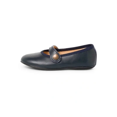 Image of Pisamonas Merceditas Ankle strap ballet pumps for kids, Size: 9.5K, Azul marino Leather