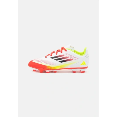Image of adidas Unisex&#039;s F50 Club Football Boots Fg/Mg Kids Sneaker, Ftwr White Core Black Solar Yellow, 2.5 UK