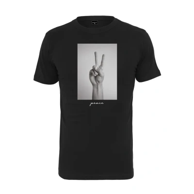 Image of Mister Tee Peace SIGN Print Tshirt, Men&#039;s, Size: XS, Black