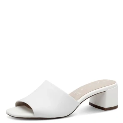Image of Tamaris Heeled mules, Women&#039;s, Size: 5, White Leather