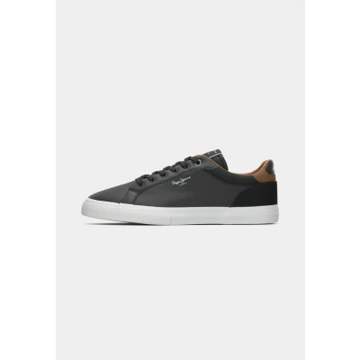 Image of Pepe Jeans Kenton Court Trainers, Men&#039;s, Size: 6, Black leather and imitation