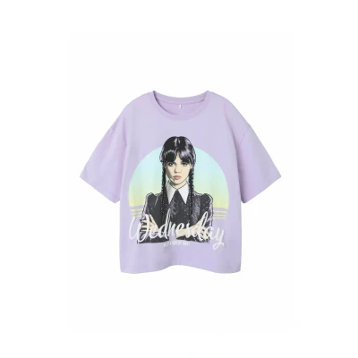 Image of Name it kids Girl&#039;s Nkfdyp Wednesday Ss RLX Top Box Noos Sky, Orchid Bloom, 122 128