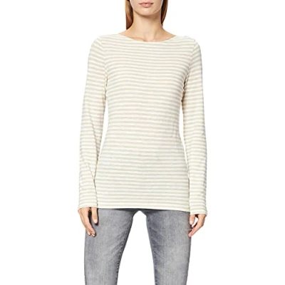 Image of Marc O&#039;Polo Long Sleeve BOAT NECK Striped sleeved top, Women&#039;s, Size: XXS, Multi/off white