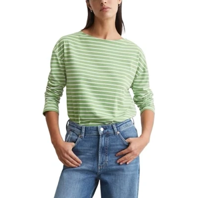 Image of Marc O&#039;Polo Denim BOAT NECK Relaxed Long sleeved top, Women&#039;s, Size: XXS, Medium green