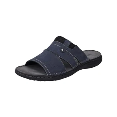 Image of Josef Seibel Vincent 07 Mules, Men&#039;s, Size: 9, Jeans kombi Leather and textile
