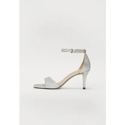 Image of Michael Kors Jaida High heeled sandals, Women&#039;s, Size: 2, Silver Leather