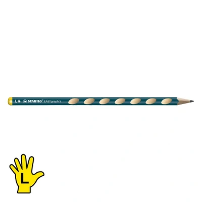 Image of STABILO Thin Ergonomic Graphite Pencil EASYgraph S Left Handed Pack of 6 Petrol HB