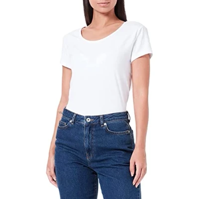 Image of ONLY Women&#039;s Onllive Love S/S O Neck Top JRS Blouse, White, XS