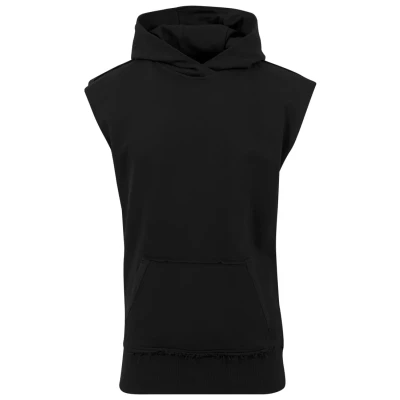 Image of Urban Classics OPEN EDGE Sleeveless Hoody Print Tshirt, Men&#039;s, Size: Medium, Black