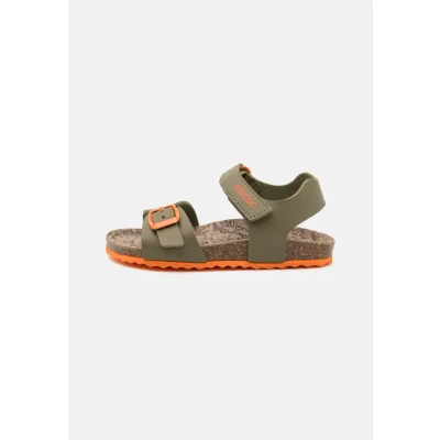 Image of Geox Ghita BOY Sandals for kids, Size: 4, Military/orange High quality imitation leather