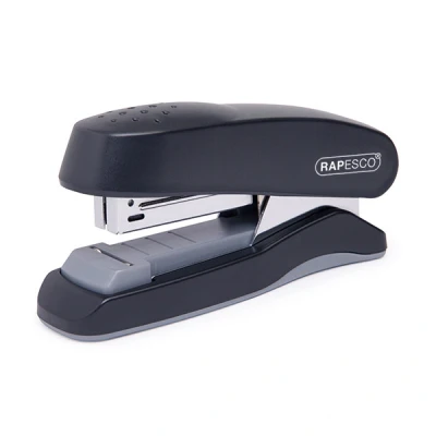 Image of Rapesco 1064 Flat Clinch Heavy Duty Half Strip Stapler, 25 Sheet Capacity, Black