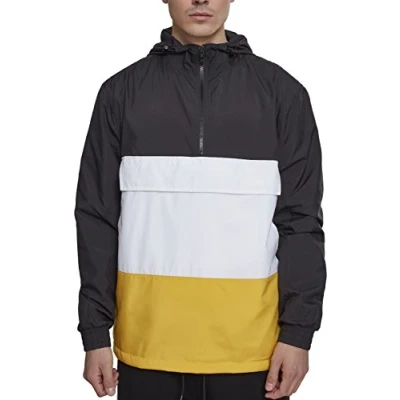 Image of Urban Classics Summer jacket, Men&#039;s, Size: Medium, Blk/chromeyellow/wht