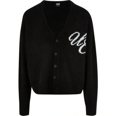Image of Urban Classics Initials Cardigan, Men&#039;s, Size: 4XL, Black