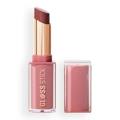 Image of Revolution Pout Lip Gloss, Ultra Glossy and Pigmented Gloss with Hyaluronic Acid Vitamin E, Vegan Cruelty Free, 3g, Creme Brulee Mauve