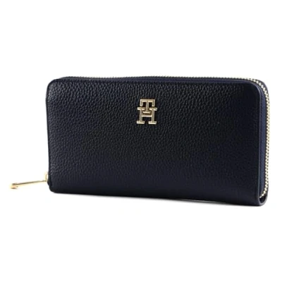 Image of Tommy Hilfiger Women Space Blue TH EMBLEM LARGE Wallet, Polyurethane, (Space Blue), OS, ZA