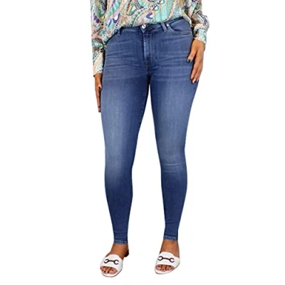 Image of 7 For All Mankind Women&#039;s Hw Skinny Jeans, Mid Blue Rl, 29