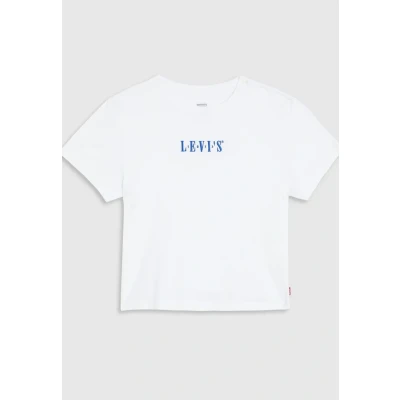 Image of Levi&#039;s Plus Perfect Print Tshirt, Women&#039;s, Size: 30/32, Bright white