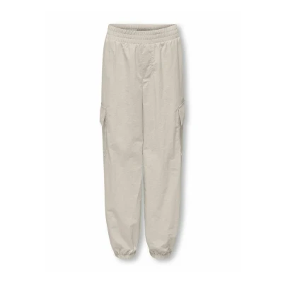 Image of ONLY Girls Kogecho Parachute PANT Cargo trousers for kids, Size: 12y, Pumice stone