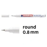 Image of edding 780 gloss paint marker white 1 extra fine round nib 0.8 mm pen for glass, pebbles, wood, plastic, paper waterproof, high coverage