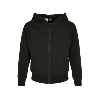 Image of Urban Classics Girl&#039;s Organic Terry Zip Hoodie Hooded Sweatshirt, Black, M