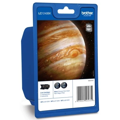 Image of Brother LC 1240BKBP2 black ink cartridge 2 pack (original Brother)