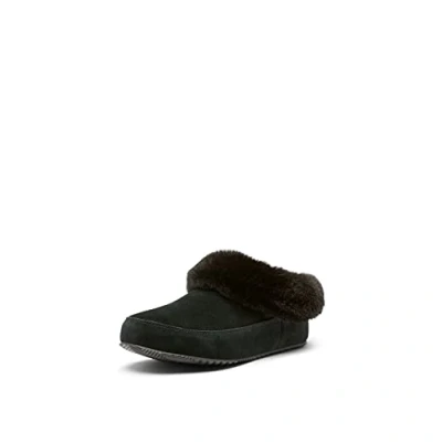 Image of Sorel GO Coffee RUN Slippers, Women&#039;s, Size: 3, Black/sea salt Leather and textile