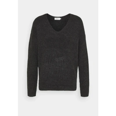 Image of ONLY Camilla Vneck L/S NOOS Jumper, Women&#039;s, Size: XL, Dark grey melange