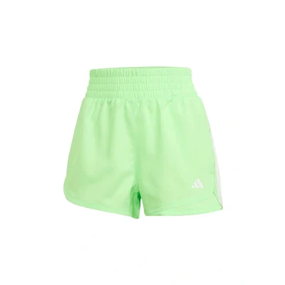 Image of adidas Performance Pacer Stripes HIGH RISE Sports shorts Lime burst white, Women&#039;s, Size: Sx3&quot;, white