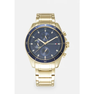 Image of Tommy Hilfiger Parker Watch goldcoloured/blue, Men&#039;s, Size: One Size, Gold coloured/blue