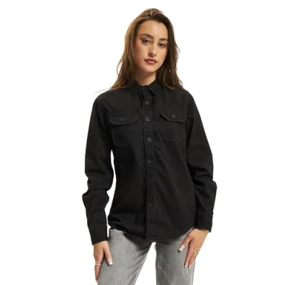 Image of Brandit Vintageshirt Longsleeve Buttondown blouse, Women&#039;s, Size: 5XL, Black