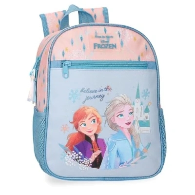 Image of Joumma Disney Frozen Believe in The Journey Trolley Adaptable Preschool Backpack Blue 23x28x10 cm Polyester 6.44L, Blue, to Trolley,