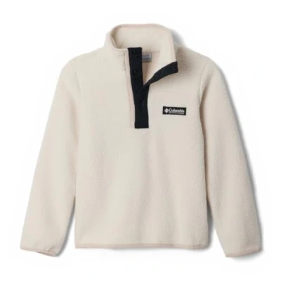 Image of Columbia Helvetia II HALF SNAP Unisex Fleece jumper for kids, Size: Medium, Chalk/black