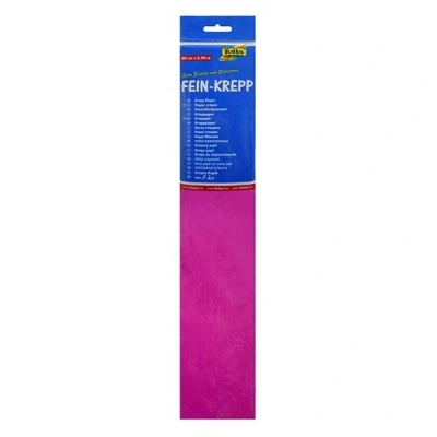 Image of folia 822154 10 Crepe Paper, Layers in Primary Pink, Each Layer Approx. 50 x 250 cm, 32 g/m², Very Elastic and Thin with an Uneven Rough Surface