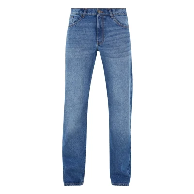 Image of Urban Classics Heavy Ounce Straight leg jeans, Men&#039;s, Size: 38, New mid blue washed
