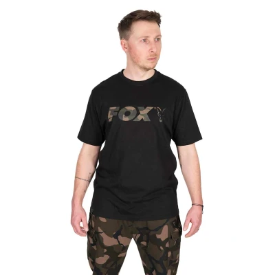 Image of Fox Black Camo Logo t shirt M Fishing
