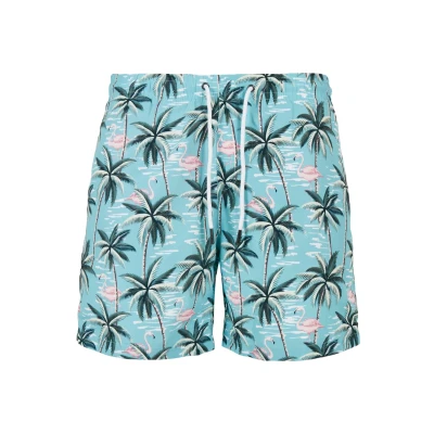 Image of Urban Classics Pattern Swimming shorts, Men&#039;s, Size: XXL, Tropical bird aop