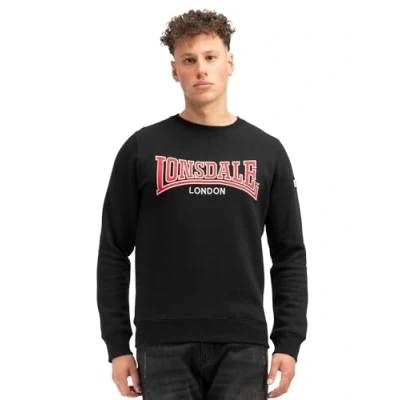 Image of Lonsdale Rundhals Schmale Passform Berger Sweatshirt, Men&#039;s, Size: Large, Black