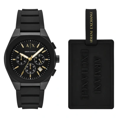 Image of Armani Exchange Black Men&#039;s Watch AX7165SET