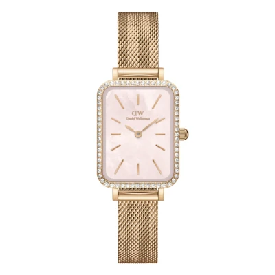 Image of Daniel Wellington Quadro Lumine Bezel MOP Watch Rose goldcoloured, Size: One Size, gold coloured