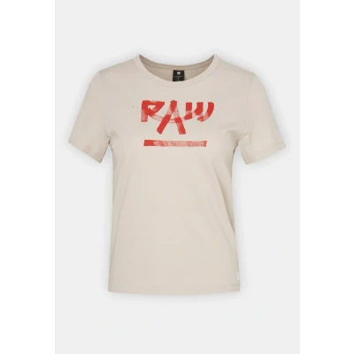 Image of G STAR Women&#039;s Calligraphy Graphic Top, Beige (Moonlight D24498 d511 g287), XS
