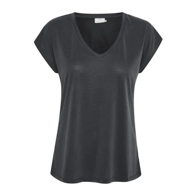 Image of Kaffe Kalise Basic Tshirt, Women&#039;s, Size: XS, Washed black