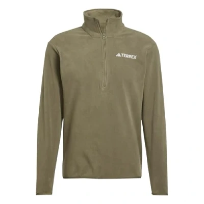 Image of Adidas Terrex Multi Essentials HALF ZIP Fleece jumper, Men&#039;s, Size: Medium, Olive strata