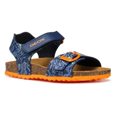 Image of Geox Ghita BOY Sandals navy/multicoloured for kids, Size: 11K, Navy/multi coloured High quality imitation leather