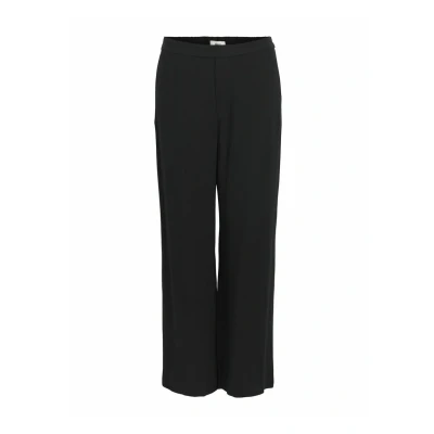 Image of Object Women&#039;s Wide Leg Linen Mix Trousers, black, 10
