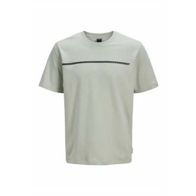 Image of JACK &amp; JONES Men&#039;s Jcofusion Full Branding Tee Ss Crew Noos, Light Green Dark Grey, S