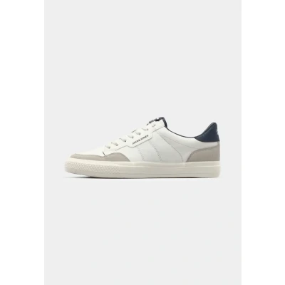 Image of Jack &amp; Jones Jfwmorden Trainers, Men&#039;s, Size: 6.5, White/navy Leather and textile