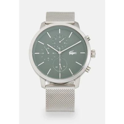 Image of Lacoste Replay Watch silvercoloured/green, Men&#039;s, Size: One Size, Silver coloured/green